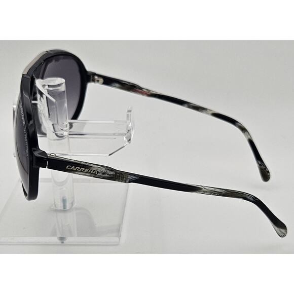 Vtg Carrera Shield Sunglasses Black Purple Gradient Marbled Arms 62 11 135 K6